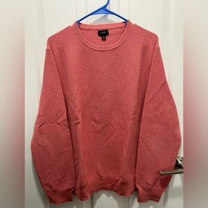 J.Crew cotton crewneck men’s sweater, coral red, size L
